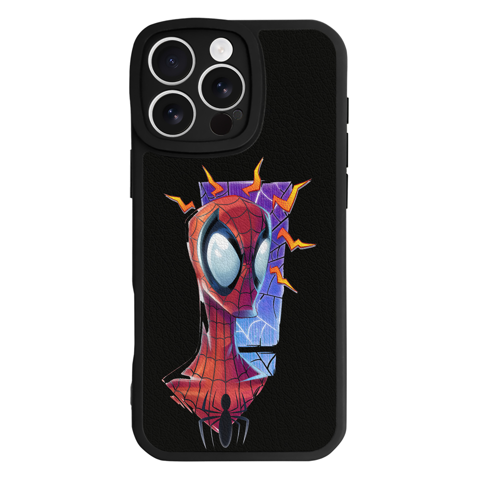 Spider Man スパイダーマン 【iPhone 16シリーズ対応】シリコンスマホケース（レザー調） 材質：シリコン